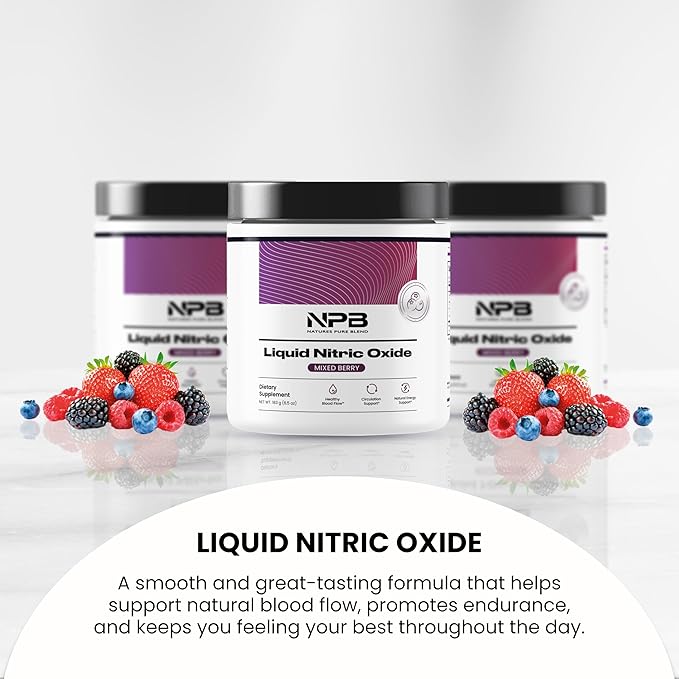 Nature's Pure Blend Liquid Nitric Oxide Supplements for Men – L-Arginine Powder – Nitric Oxide Booster & Circulation Supplement – Blood Flow Support, L Arginine and L Citrulline – 5000 MG