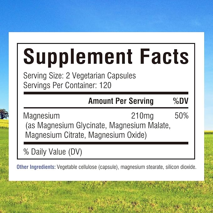 Innate Vitality Magnesium Complex - Magnesium Glycinate, Malate, Citrate, Oxide, 4-in-1 Formula for Energy, Muscles, Bones & Nerves, Vegan & No Gluten, 240 Capsules