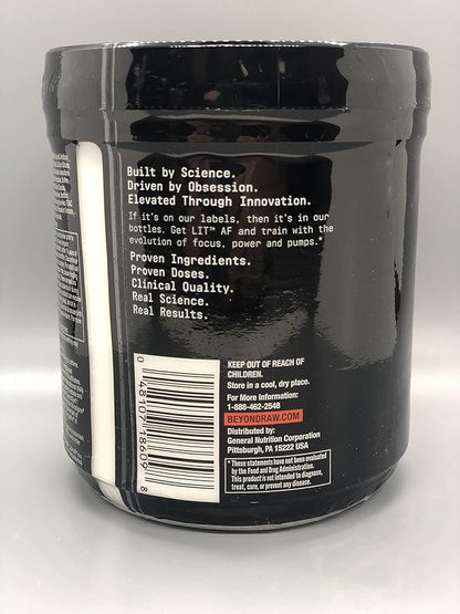 BEYOND RAW LIT Advanced Pre-Workout Formula, ICY Fireworks, for Energy, Focus, Endurance, Pumps, with 300mg Rapid and Targeted Release Caffeine, Creatine, Betaine, Beta Alanine, Taurine, 20 Servings