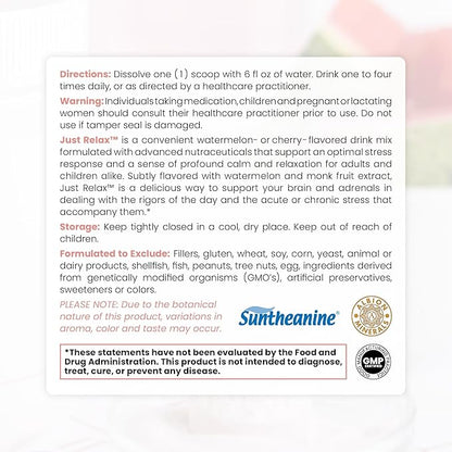 Pure Therapro Rx Just Relax -Watermelon 60 Servings | Supports: Relaxed Mood, Healthy Blood Pressure, Emotional Wellness | Myo-inositol; Di-Magnesium Malate, GABA, Taurine, & L-Theanine