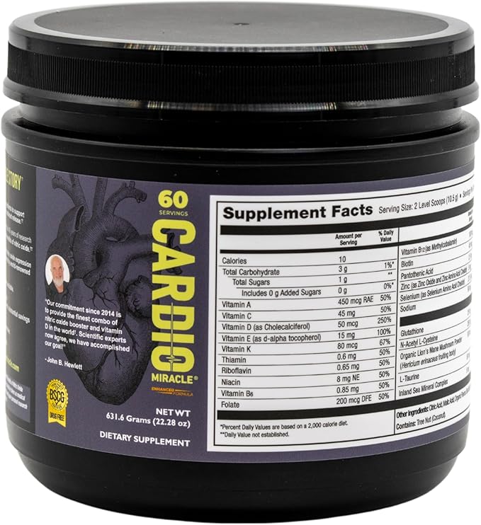 The Complete Nitric Oxide Solution - Nutritional Heart Healthy L-Arginine and Organic Beetroot Drink Mix, 60 Serving Canister