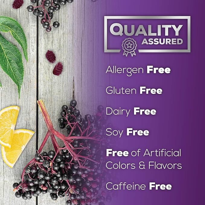 Sambucus Elderberry Immune Gummies, Daily Elderberry Immune Support Vitamins with Vitamin C, Vitamin D3, Zinc, Immune Support Gummy Vitamin Supplement, Black Elder berry for Adult & Kid - 120 Gummies
