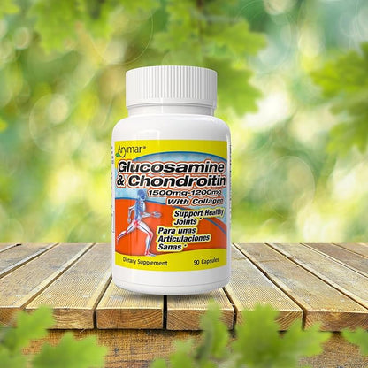ARYMAR Glucosamine & Chondroitin with Collagen, Supports Joint Health (90 Capsules/Pack of 1)