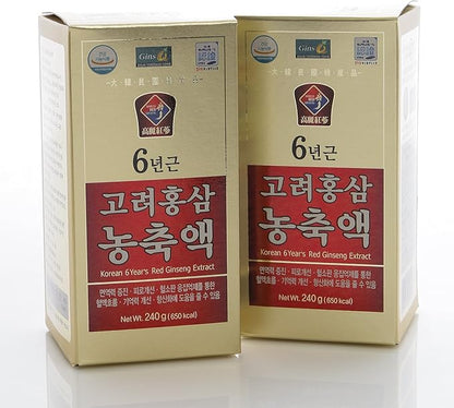 240g(8.5oz), 100% Pure Korean 6years Root Red Ginseng Extract, Saponin, Panax