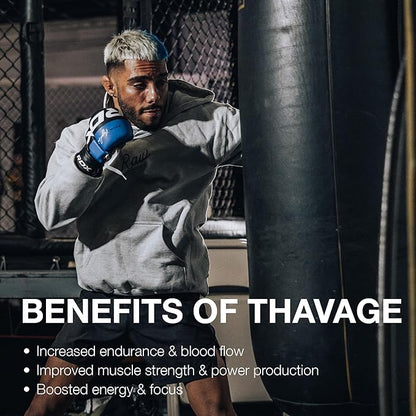 RAW Thavage Pre Workout - Peach Bum Chris Bumstead Pre Workout Formula, Sports Nutrition Pre-Workout Powders Men & Womens Preworkout Drink, Energy Powder for Working Out 40 Servings 1 17.6 Ounce
