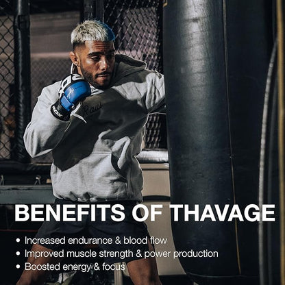 RAW Pre Workout Powder, Thavage (Beach Bum) - Chris Bumstead Sports Nutrition Supplement for Men & Women - Cbum Pre Workout for Working Out, Hydration, Mental Focus & Energy - 40 Servings