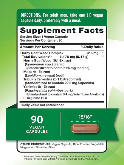 Nature's Truth Horny Goat Weed Complex | 90 Capsules | with Maca Root | Vegan, Non-GMO & Gluten Free Herbal Supplement