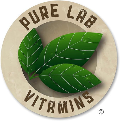Zinc Glycinate 23 mg Supplement - 60 Vegan Caps by Pure Lab Vitamins - Amino Acid Salt for Healthy Skin & Nails - Supports The Immune System, Prostate, Vision - Made in Canada