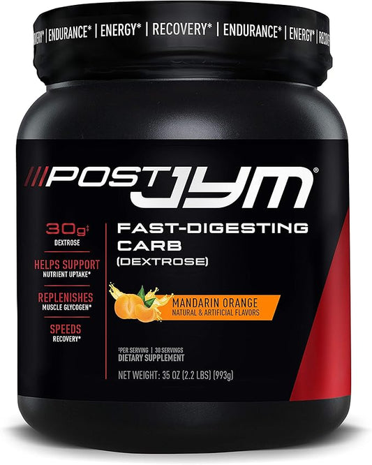 JYM Supplement Science Post Fast-Digesting Carb - Post-Workout Recovery Pure Dextrose, JYM Supplement Science, Mandarin Orange Flavor, 30 Servings
