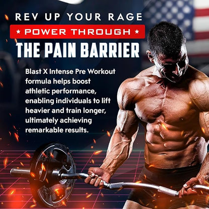 Blast X Advanced Pre Workout Powder, Intense Energy Booster Preworkout for Men & Women, Natural Caffeine + ZumXR®, Beta Alanine, Citrafuze™, L-Citrulline & Taurine for Strength, Focus & Endurance