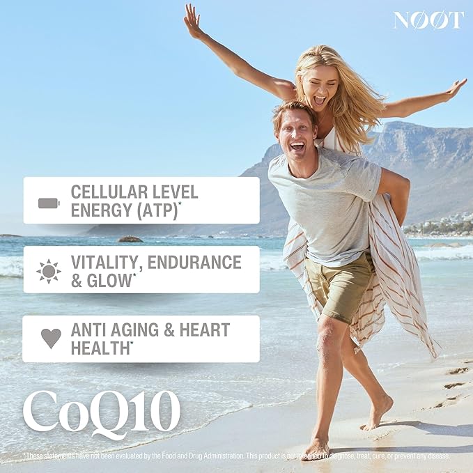 Organic CoQ10 200mg Capsules - Coenzyme Q10 - Ubiquinone - Vegan Supplements for Heart Health & Longevity - Nootropic for Cognitive Health - 60 Capsules / 2 Month Supply
