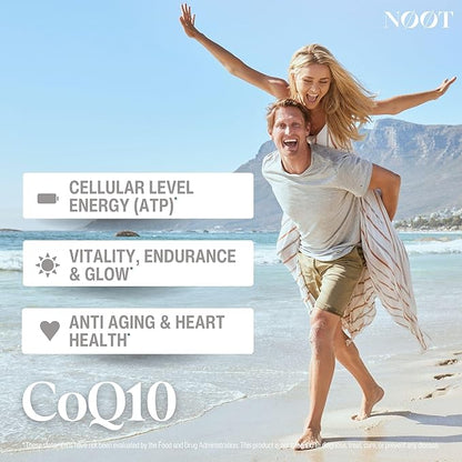 Organic CoQ10 200mg Capsules - Coenzyme Q10 - Ubiquinone - Vegan Supplements for Heart Health & Longevity - Nootropic for Cognitive Health - 60 Capsules / 2 Month Supply