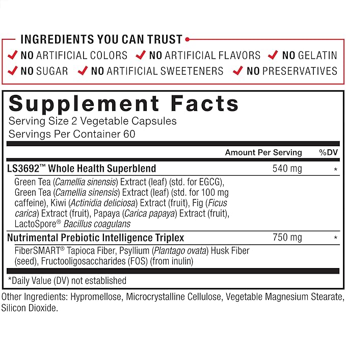 Force Factor ProbioSlim + Prebiotic Fiber, Metabolism Booster for Women & Men, Digestive Health Support, Green Tea Extract and Psyllium Husk Fiber, 120 Count (Pack of 2)