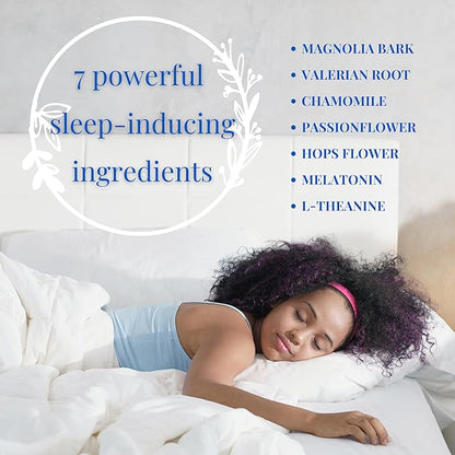 Natural Sleep Aid for Adults – Valerian Root Capsules, Melatonin 0.5mg, L Theanine Supplement, Chamomile, Passionflower, Magnolia Bark | Non-Groggy, Plant-Based Pills | 60 Ct