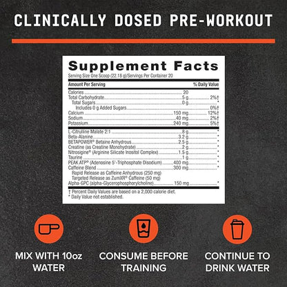 BEYOND RAW LIT Advanced Pre-Workout Formula, ICY Fireworks, for Energy, Focus, Endurance, Pumps, with 300mg Rapid and Targeted Release Caffeine, Creatine, Betaine, Beta Alanine, Taurine, 20 Servings