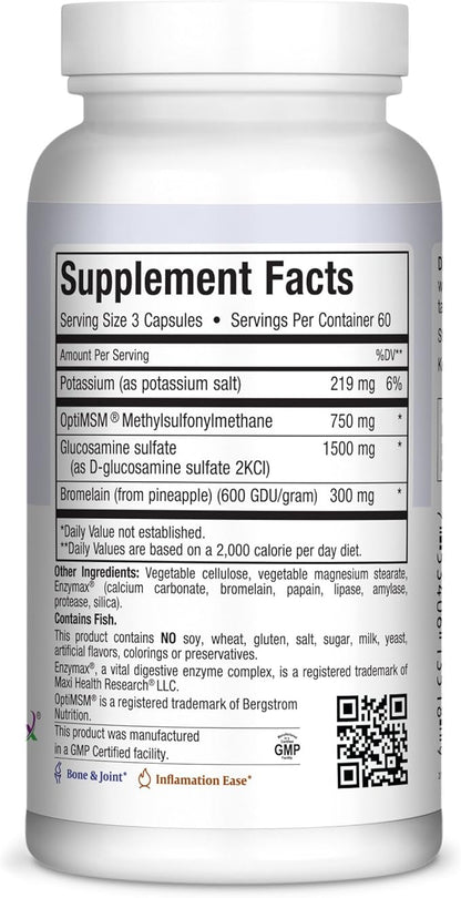 Maxi Health Super Glucosamine Complex - Joint Formula - with MSM - 180 Capsules - Kosher