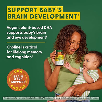 MegaFood Baby & Me 2 Prenatal Vitamins for Women, DHA & Choline Supplements, Liquid DHA and Choline for Baby's Brain and Eye Development During Pregnancy, Vegan, 60 Capsules (30 Servings)