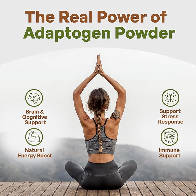 Go Nutra Adaptogen Blend Organic Superfood Smoothie Powder | Adaptogen Supplement with Maca, Ashwagandha, Rhodiola, Ginseng, Mushrooms & More | Superfood Blend Adaptogens Smoothie Booster Powder 8oz