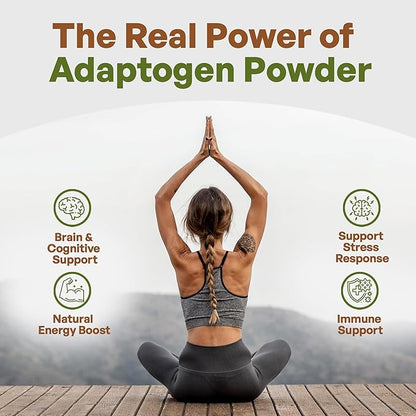 Go Nutra Adaptogen Blend Organic Superfood Smoothie Powder | Adaptogen Supplement with Maca, Ashwagandha, Rhodiola, Ginseng, Mushrooms & More | Superfood Blend Adaptogens Smoothie Booster Powder 8oz