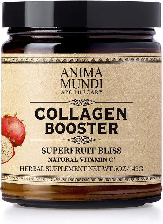 Anima Mundi Apothecary Vegan Collagen Booster Powder, Vanilla Rose Chai Spice - Beauty Supplement for Skin, Hair & Nails - Collagen Support Powder for Glowing Skin - Easy Drink Mix-in (5oz)