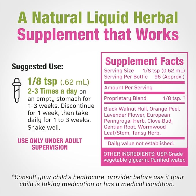 Cedar Bear - Intestinal Cleanse for Kids, Liquid Herbal Supplement for Detox Cleanse, Digestive Cleanse with Natural Herbs, Alcohol-Free Gut Cleanse Drops for Children, 2 fl oz / 60 ml