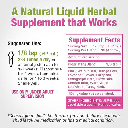 Cedar Bear - Intestinal Cleanse for Kids, Liquid Herbal Supplement for Detox Cleanse, Digestive Cleanse with Natural Herbs, Alcohol-Free Gut Cleanse Drops for Children, 2 fl oz / 60 ml