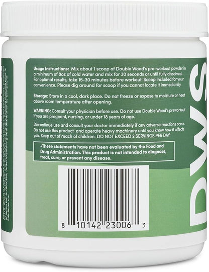 Pre Workout Powder for Men & Women (30 Servings of Caffeine, Beta Alanine, L-Citrulline, Dynamine, L-Theanine, Taurine, Theacrine, & More) Preworkout Powder with Scoop by Double Wood (Watermelon Lime)