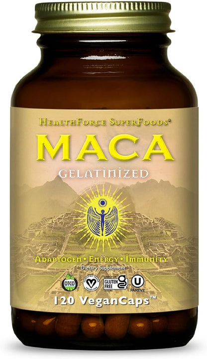 HEALTHFORCE SUPERFOODS Gelatinized Maca - 120 VeganCaps
