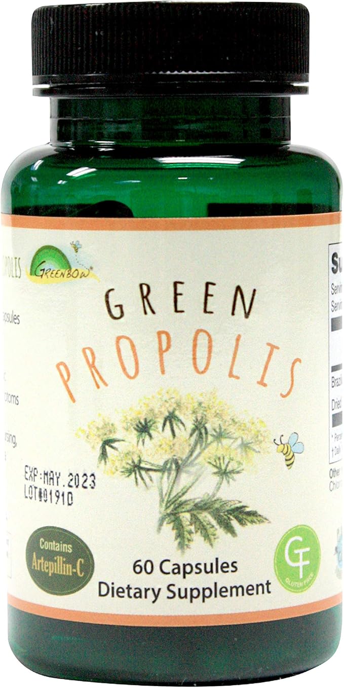 Greenbow Green Propolis – Genuine Brazilian Green Propolis, Contains Artepillin C – One of The Most Nutrition Packed (Vegan Capsule)