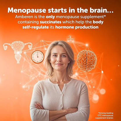 Amberen: Safe Multi-Symptom Menopause Relief. Clinically Shown to Relieve 12 Menopause Symptoms: Hot Flashes, Night Sweats, Mood Swings, Low Energy and More. 2 Month Supply