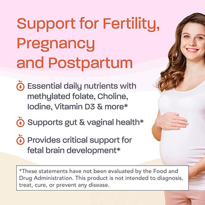 Binto Prenatal Kit - 4-in-1 Supplements for Healthy Mom & Baby - 30 Day Supply - Multivitamin, Probiotics, Iron, DHA, Methylated Folate & Folic Acid - Non-GMO, Gluten-Free, Vegetarian