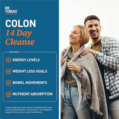 Dr. Tobias Colon 14 Day Cleanse, Advanced Gut Cleanse Detox for Women & Men with Cascara Sagrada, Psyllium Husk, Senna Leaf & Probiotics, Non-GMO Colon Cleanse, 4 Bottles of 28 Capsules (1-2 Daily)
