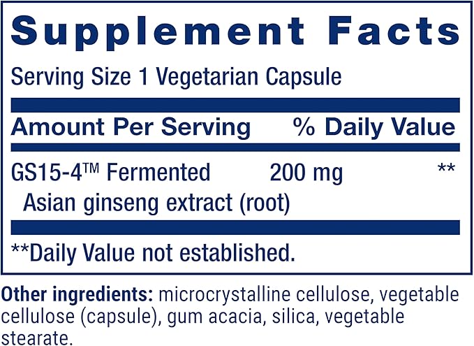 Life Extension Ginseng Energy Boost, Energy Support, Healthy Stress Management, Gluten-Free, Non-GMO, Vegetarian, 30 Capsules