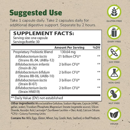 Master Supplements TruBifido - 30 Capsules - Powerful Probiotic for Colon Health & Energy - Immune Booster, Supports Regularity - Gluten Free - 30 Servings