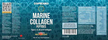 CORREXIKO Premium Marine Collagen Powder Supplement Unflavored - 10,000mg Double Hydrolyzed Collagen Peptides per Serving - Formulated for Maximum Absorption - Hair, Skin & Nails - 1kg, 100 Servings