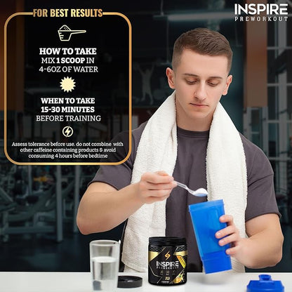 Inspire Pre Workout for Men & Women – 6g Citrulline Malate 2:1, L-Arginine, Beta Alanine, Clean Energy, Endurance Support, & Focus Formula for Pump – 30 Servings, Pina Colada Flavor