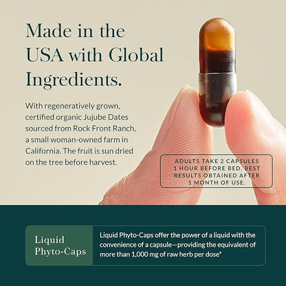 Gaia Herbs SleepThru - Natural Sleep Support Supplement with Organic Ashwagandha Root, Organic Magnolia Bark, Passionflower, and Jujube Date - 120 Vegan Liquid Phyto-Capsules (60-Day Supply)