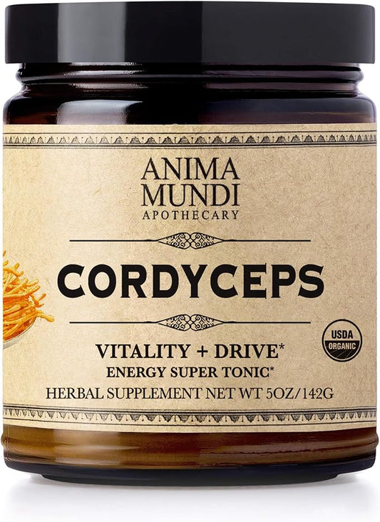 Anima Mundi Apothecary Cordyceps Mushroom Powder - Real Organic Cordyceps Mushroom Powder - Mushroom Powder Supplement for Liver and Immune Support - Add to Food, Coffee, Tea and More (5oz / 141g)
