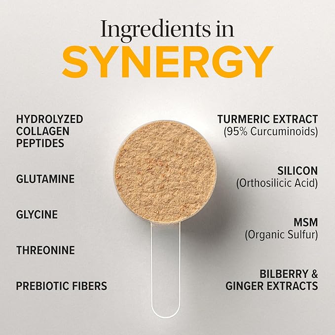 Collagen Gut - Collagen Peptides Powder - Gut health supplement Immunity - Prebiotic Fiber, Turmeric Extract, FODMAP Friendly, Sugar-Free - Orange & Blueberry- 15oz (20 Servings)