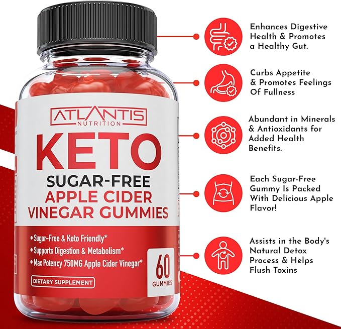 Atlantis Nutrition Hormonal Balance PMS Relief 60 Gummies + Sugar Free Keto Apple Cider Vinegar 60 Gummies