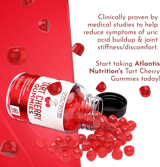 Tart Cherry Gummies 2-Pack with Celery Seed Extract - Advanced Uric Acid Cleanse for Immediate Relief. Powerful Antioxidant with Joint Support - 120 Gummies