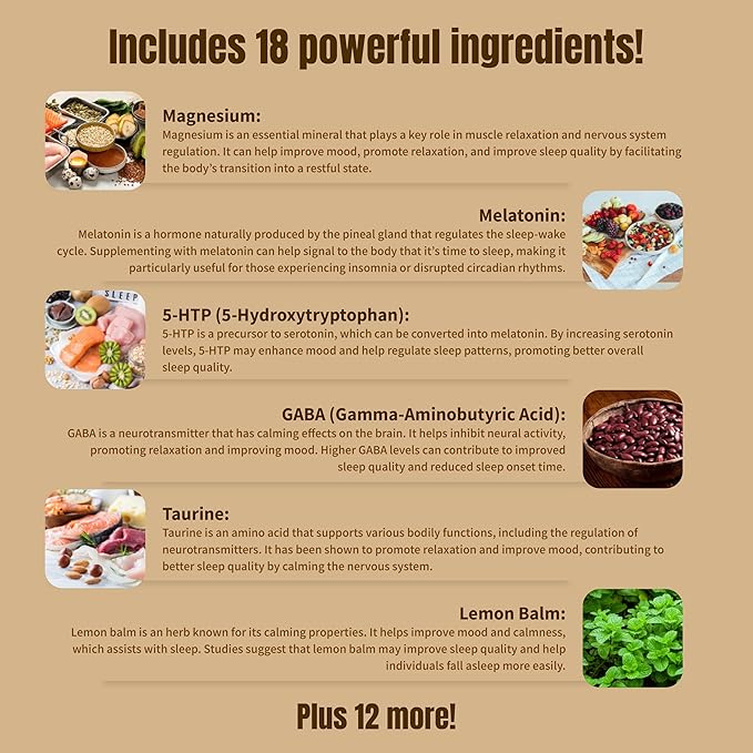 Premium Sleep Aid for Adults - NEW Non-Habit Forming Sleep Aid for Adults | Mood, Sleep, Restfulness Support | 18 Research Backed Ingredients | Melatonin, Magnesium, GABA, Ashwagandha & More - 60 Caps