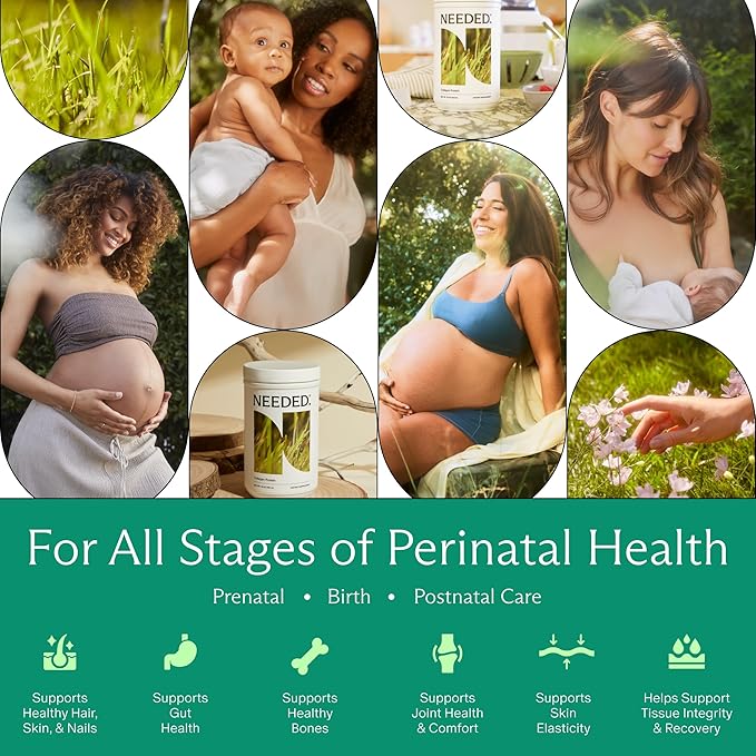 Needed. Expertly-Formulated & Tested Prenatal Hydrolyzed Collagen Protein Powder for Pregnancy, Breastfeeding, & Postpartum | Grass-fed, Pasture-Raised, Hormone-Free | 1lb