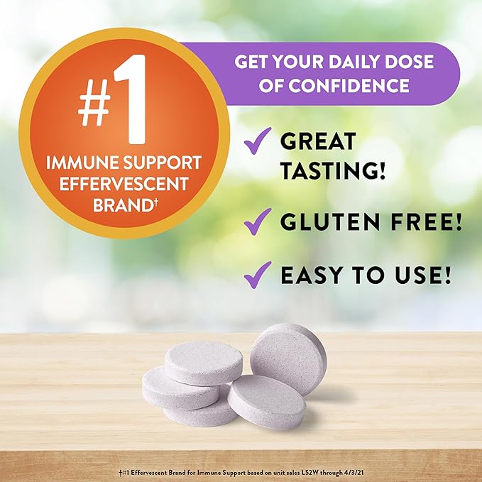 Airborne Elderberry Extract + Vitamin C 1000mg (per Serving) - Effervescent Tablets (20 Count in a Box), Gluten-Free Immune Support Supplement, with Vitamins A C E, Zinc, Selenium, Sugar Free