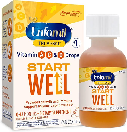 Enfamil Tri-Vi-Sol Infant Multivitamin Drops, Supports Growth & Immune Health for Babies, 50mL Bottle