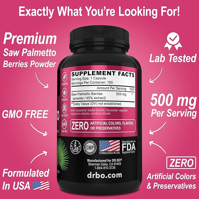 Saw Palmetto for Women Hair Loss - DHT Blocker for Women Natural Growth Plus Bladder Control Supplements Complex - Pure Saw Palmetto Hair Loss Supplement Capsules Support Extract & Urination Pills Aid