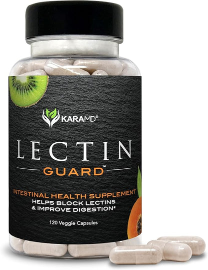 KaraMD Lectin Guard | Gut Repair & Colon Cleanse Supplement | Lectin Blocker| Slippery Elm, Bladderwrack, Sodium Alginate, Okra, Kiwi & Papaya | Natural Gut Cleanse, Non-GMO & Gluten Free 30 Servings