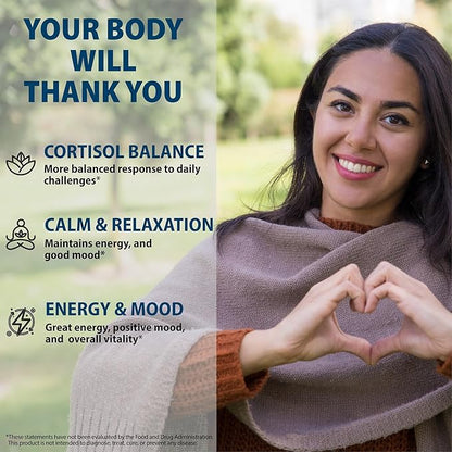 Cortisol Supplements for Women and Men with Magnesium, Ashwagandha & L-Theanine. High Cortisol Reducer, Manager, Detox, Lower and Control. Sleep Support & Stress Relief, USA (120 Capsules)