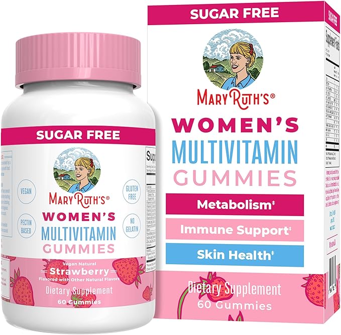 MaryRuth's Women's Multivitamin Gummies | Ages 14+ | Immune Support Daily Women's Multivitamin | Skin Health | Gummy Vitamins for Women | Sugar-Free | Vegan | Non-GMO | 60 Count