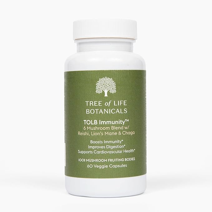 Immunity Mushroom Complex - Reishi, Lion’s Mane, Chaga, Cordyceps, Turkey Tail, Shitaake - Immune System Support, Inflammatory Response, Digestion, Brain Support (60 Count)
